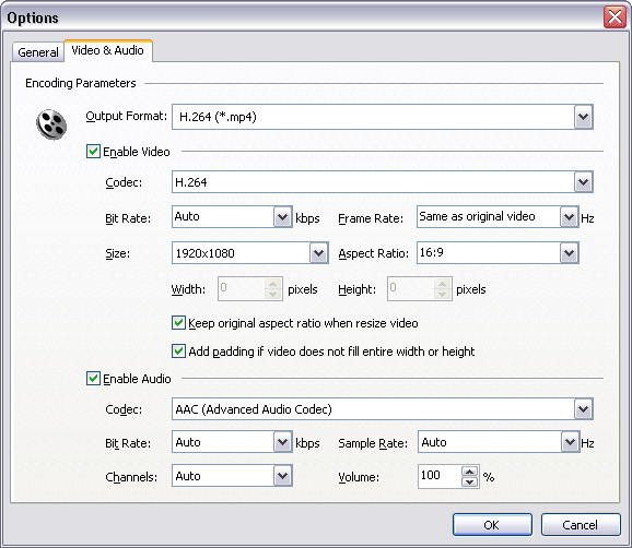 H.264 Encoding Options