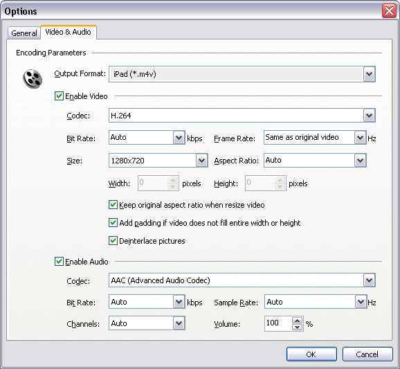 iPad Encoding Parameters