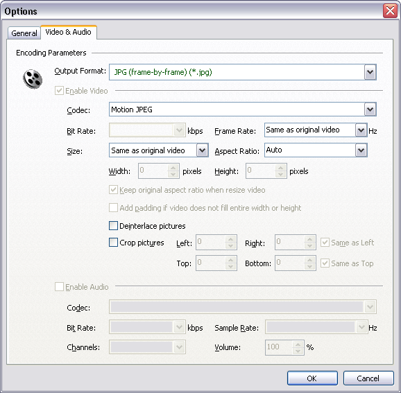 Photo Encoding Parameters